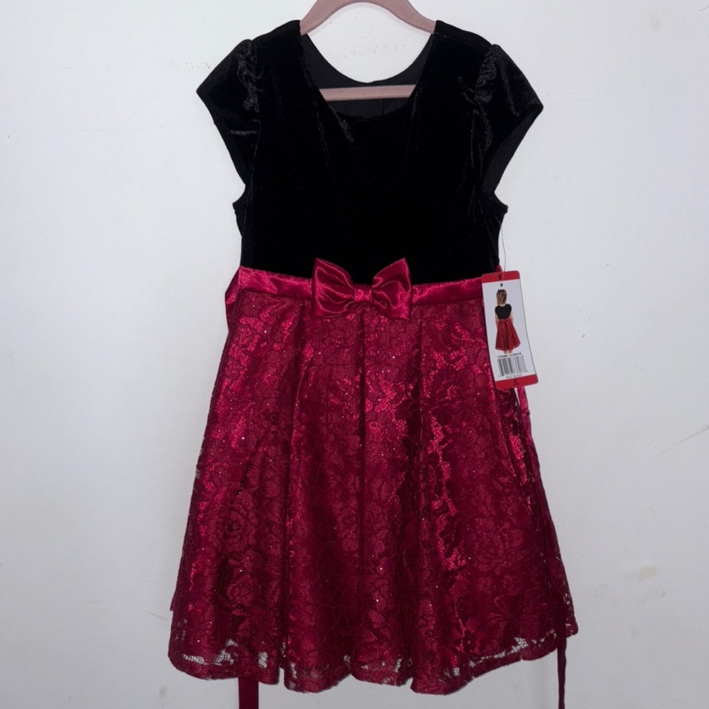 Jona Michelle Black and Red Lace Dress